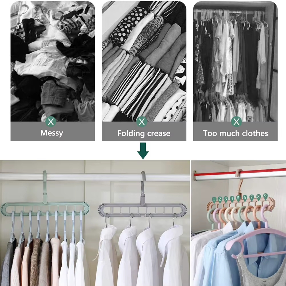 9-Hole Space Saving Clothes Hanger Organizer