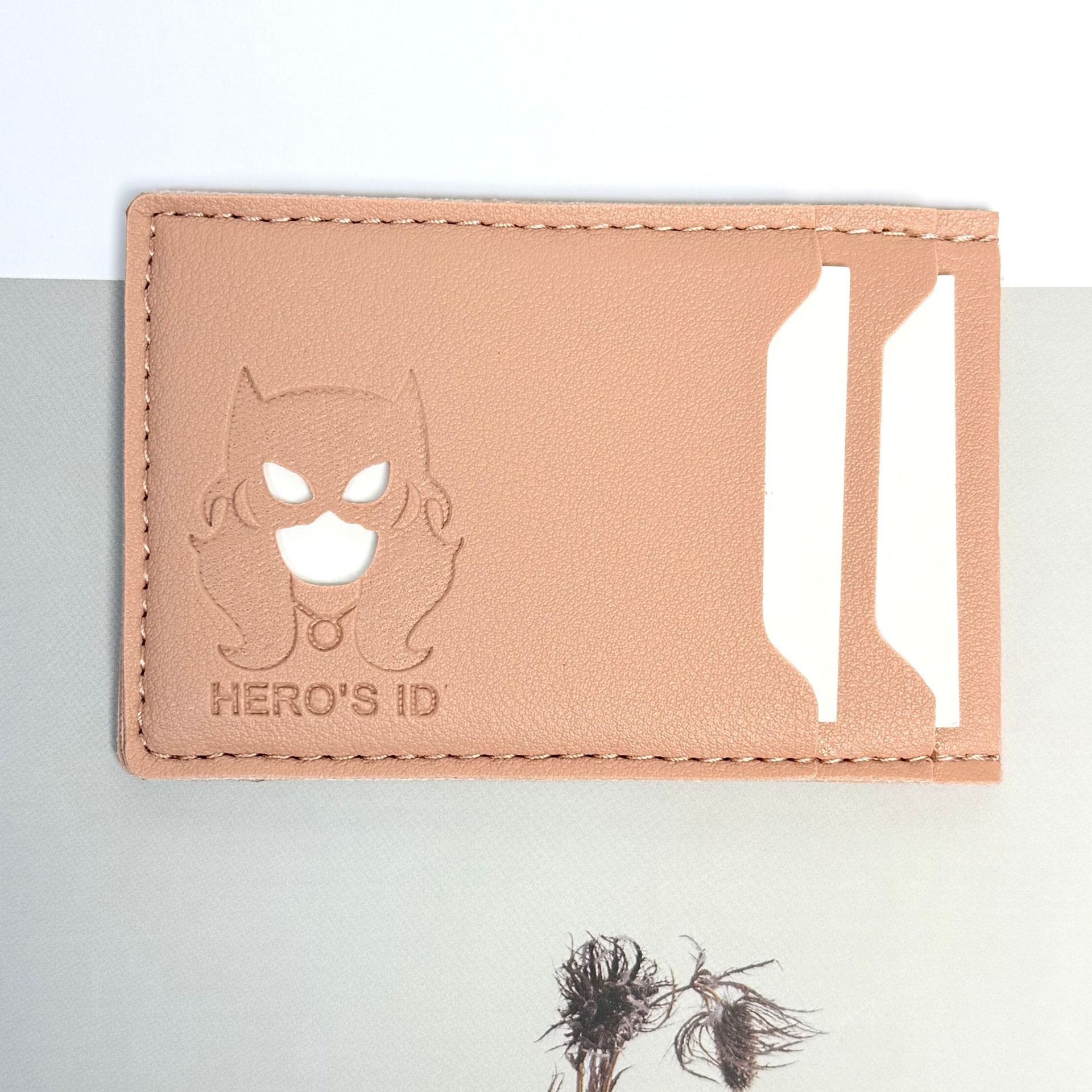 Personalized Leather Mask ID Card Holder Wallet