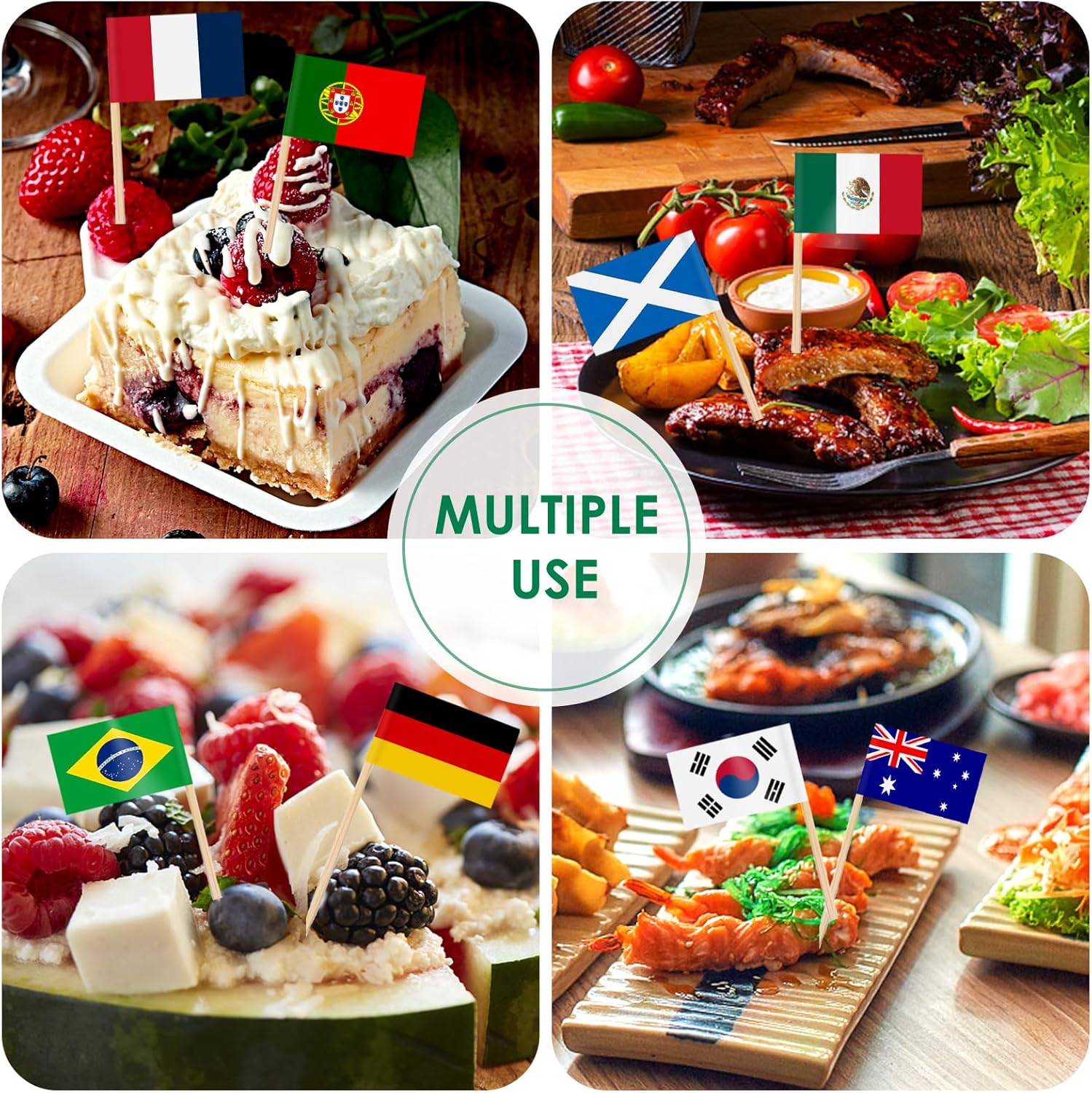 🏆⚽ 48 Country Flag Cupcake & Cocktail Picks for Football Fans
