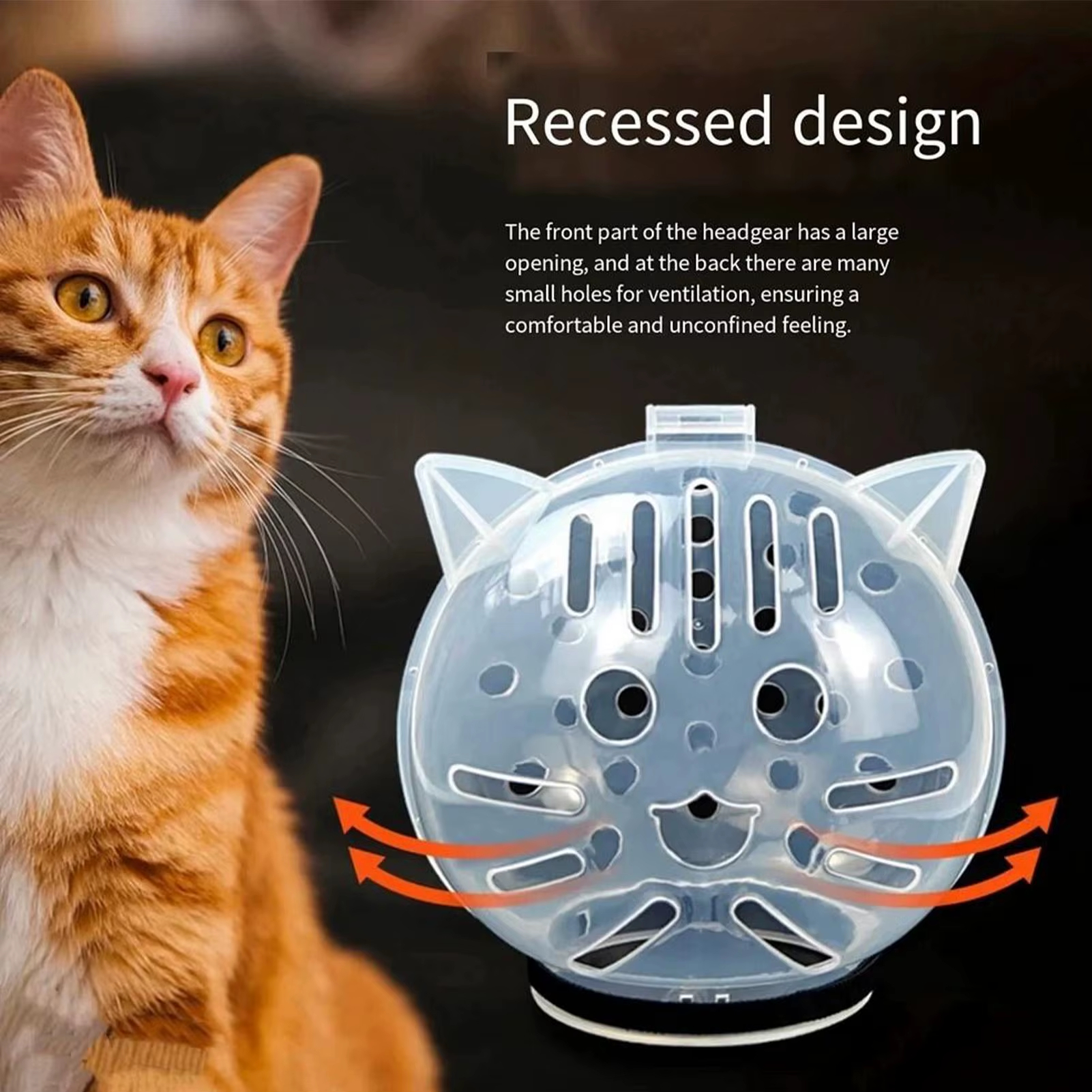 Transparent Cat Grooming Helmet – Breathable Anti-Bite Protective Bubble Muzzle