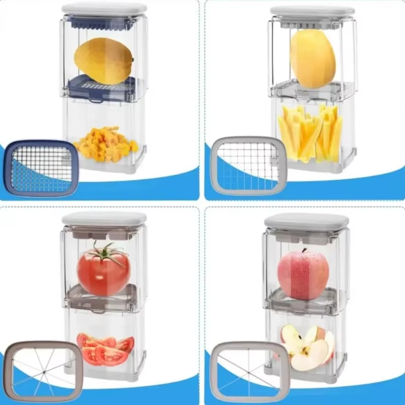 4-in-1 French Fry Cutter & Vegetable Chopper with Interchangeable Blades