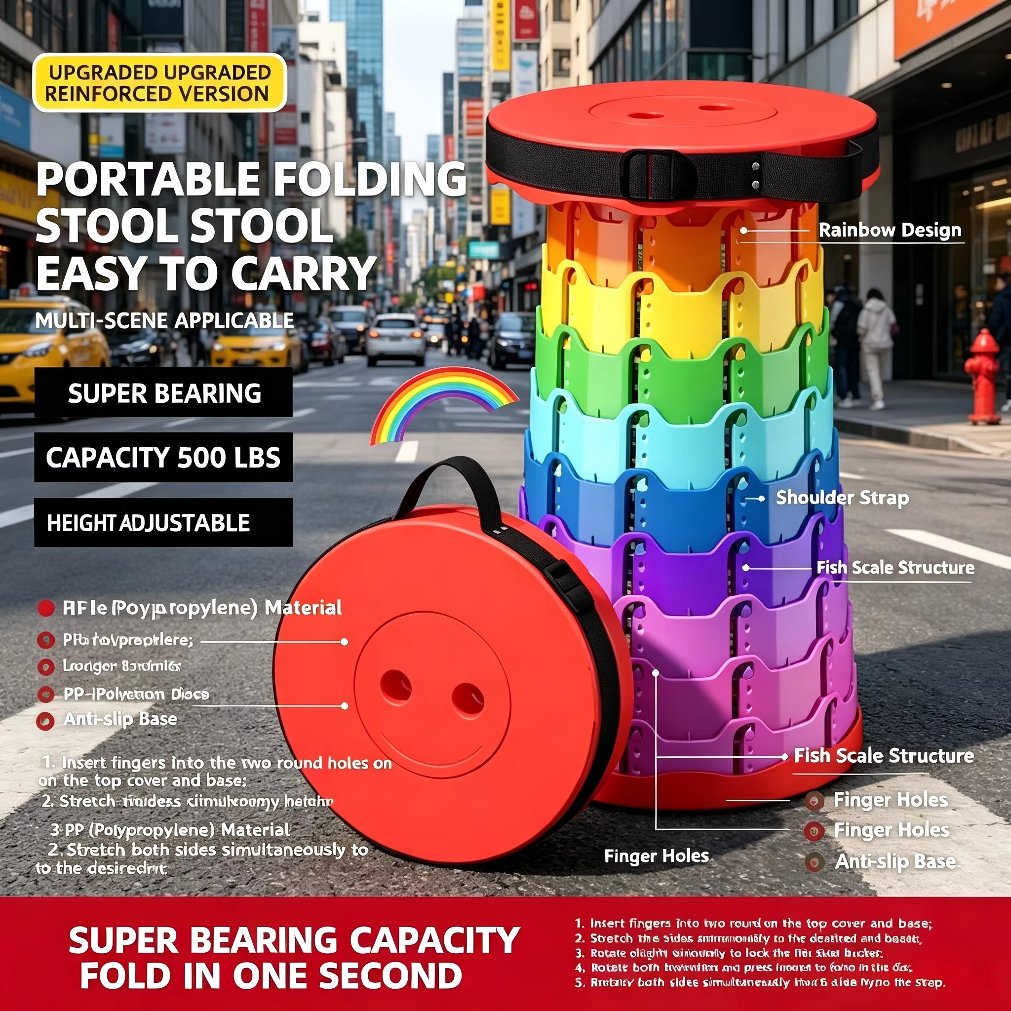 Portable Telescopic Folding Stool