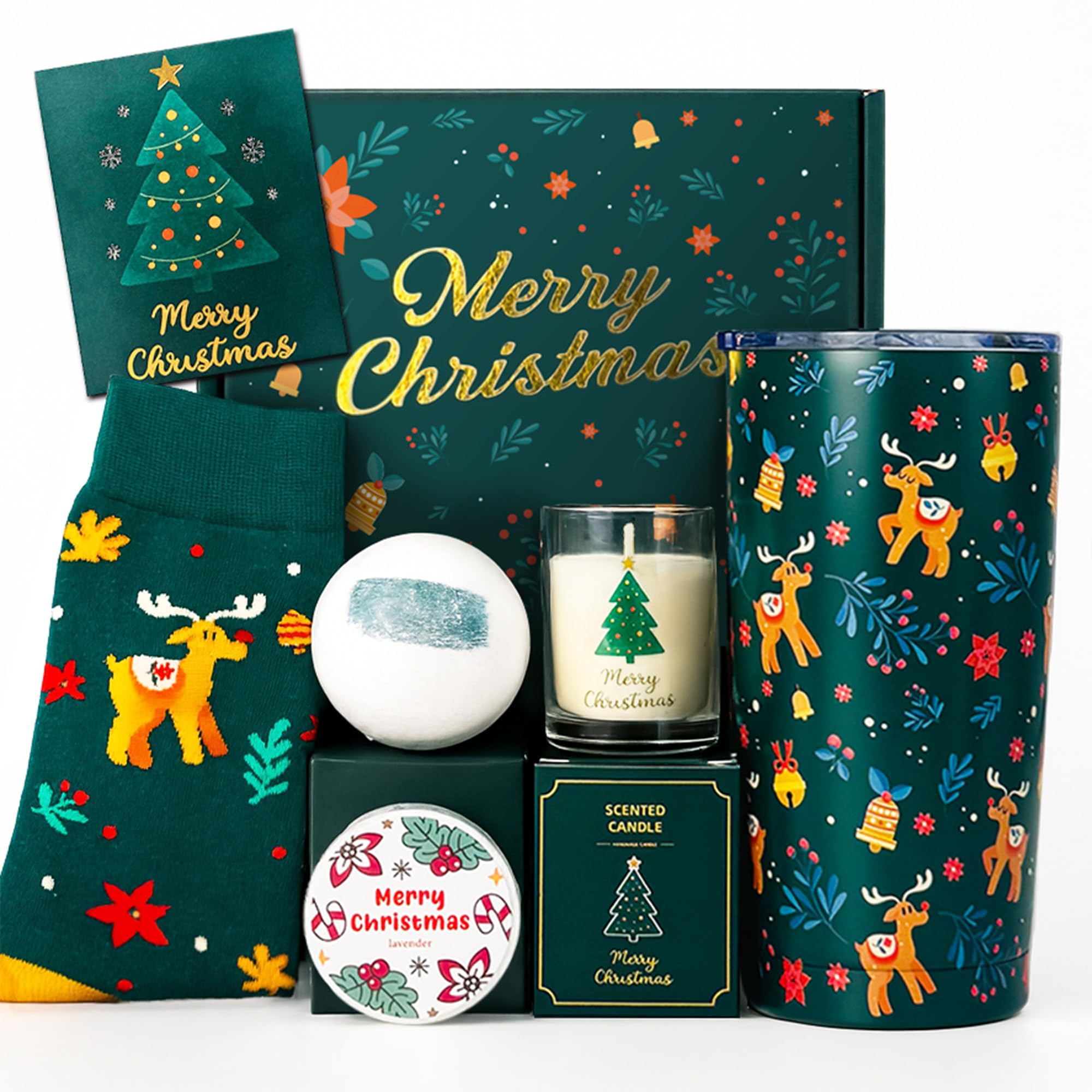 Christmas Spa Gift Set – Holiday Bath & Relaxation Gift Box for Family, Friends & Coworkers