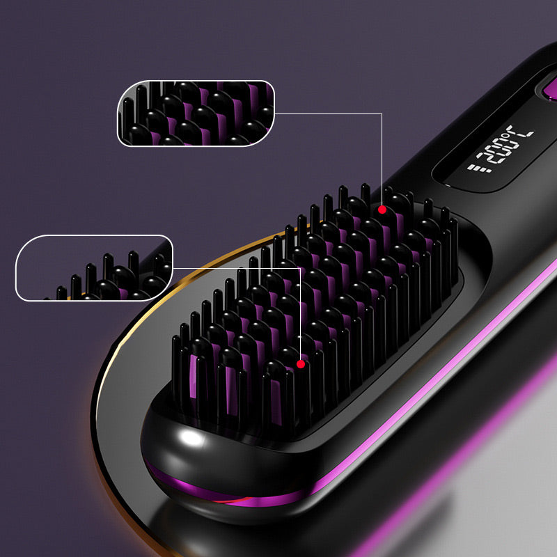 ✨Last Day Special Price £14.98!!💥Wireless Ceramic Heating Hair Straightening Comb💇‍♀️