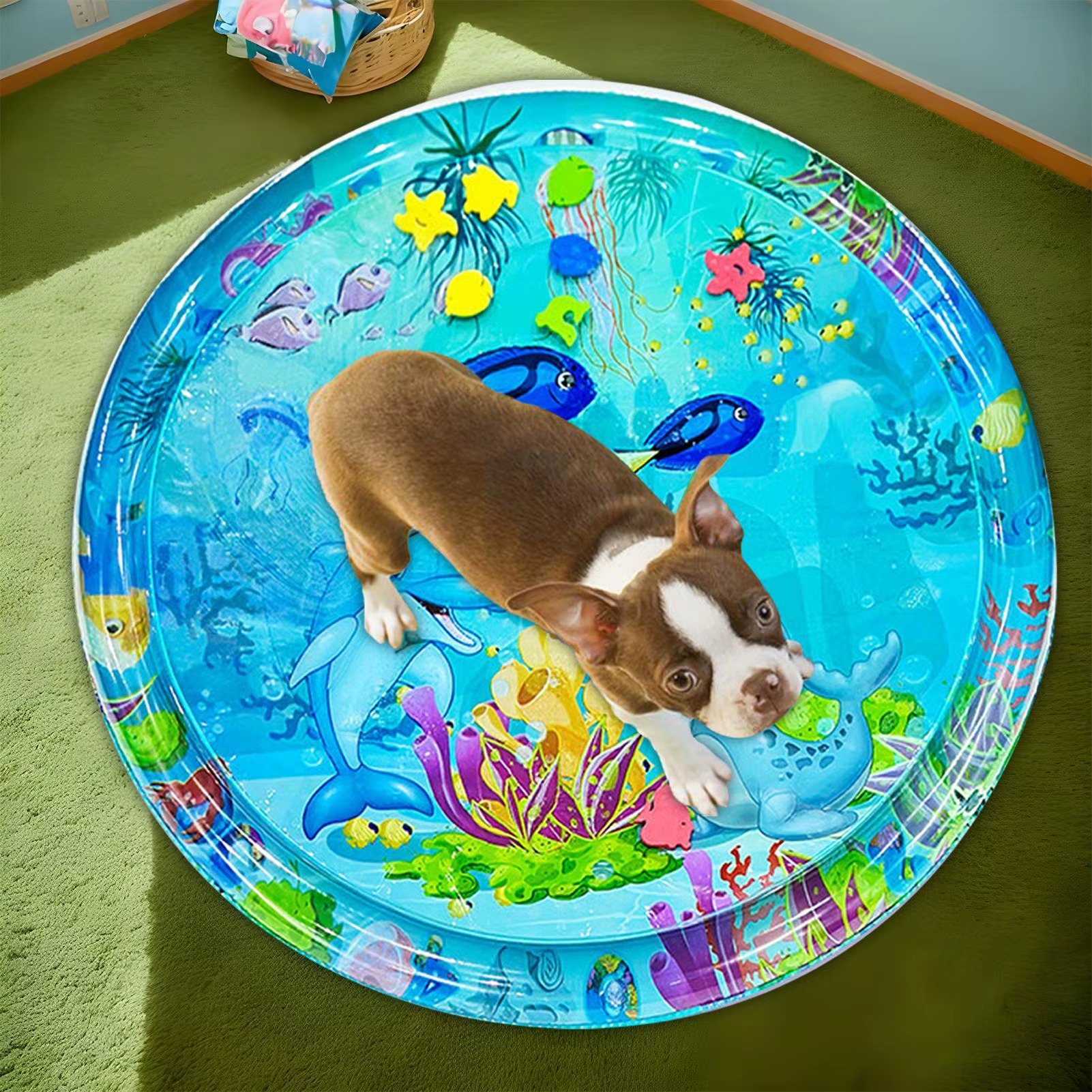Cooling Water Sensory Mat for Cats – Inflatable Interactive Pet Play Mat with Pump