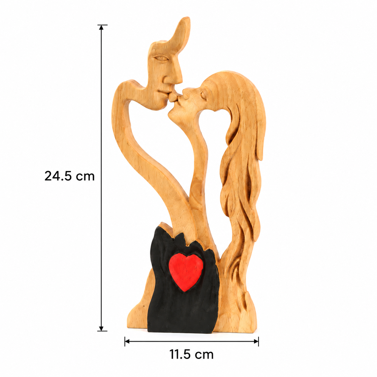 Hand-Carved Wooden Couple Sculpture – Christian Wedding, Anniversary & Valentine’s Day Gift