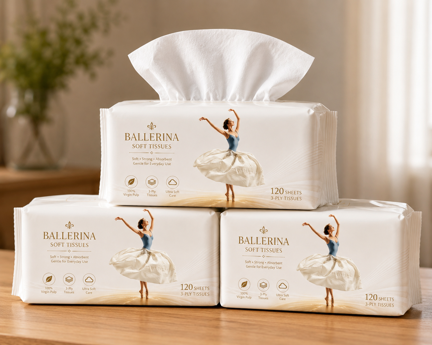 🩰 Ballerina Wooden Tissue Box Holder
