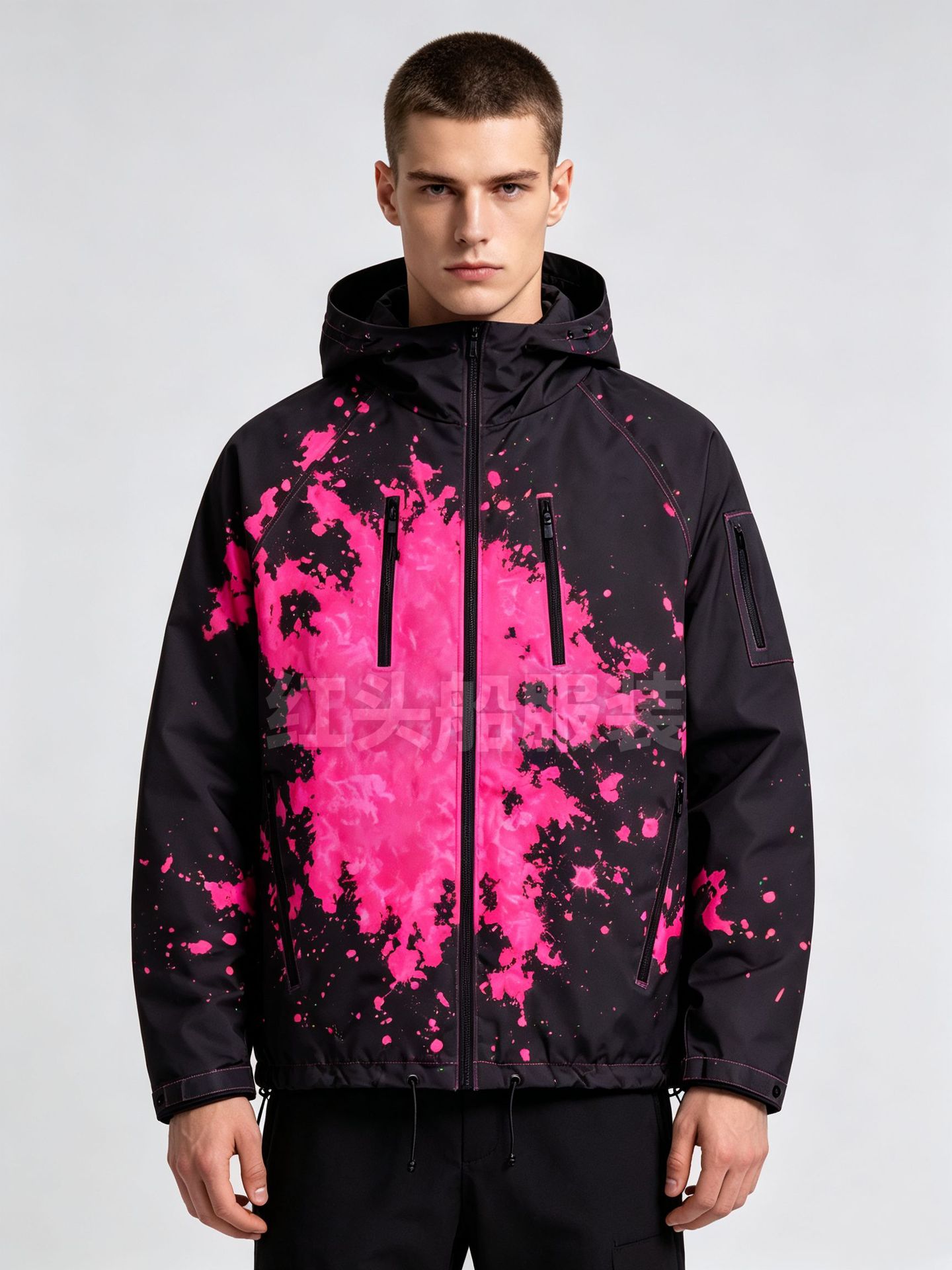 Men’s Color Changing Thermochromic Waterproof Jacket – Hooded Windproof Outdoor Windbreaker