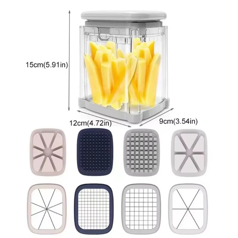 4-in-1 French Fry Cutter & Vegetable Chopper with Interchangeable Blades