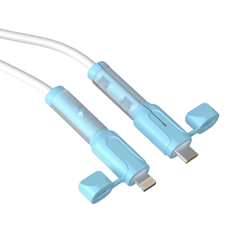 Soft Silicone Charging Cable Protector – Anti-Break Cable Sleeve with Dust Cap