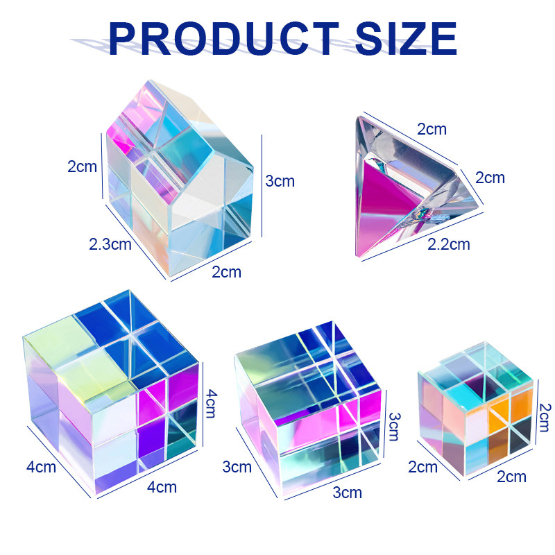 🌈 Rainbow Prism Suncatcher Light Cube