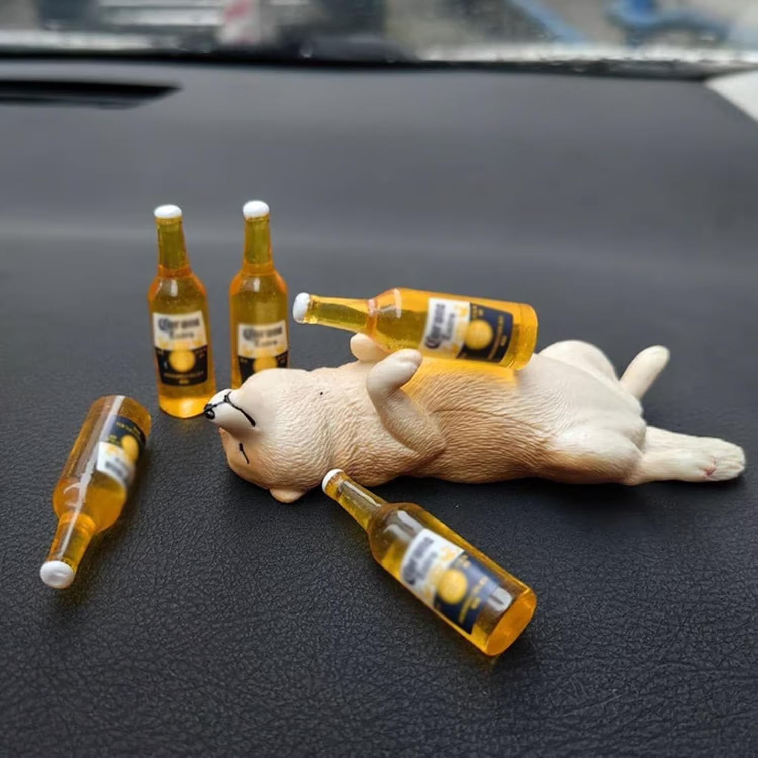 Cute Sleeping Pet Resin Figurines 🐶🐱🍺