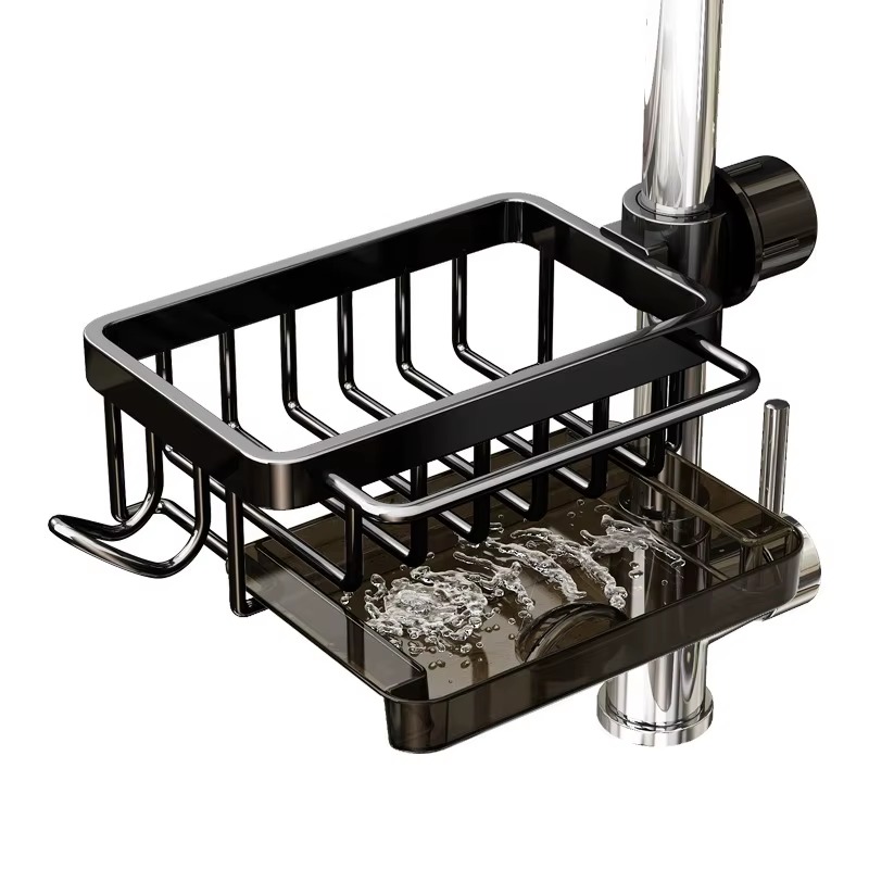 Space-Saving Sink Caddy with Drain Tray – Sponge & Soap Organizer