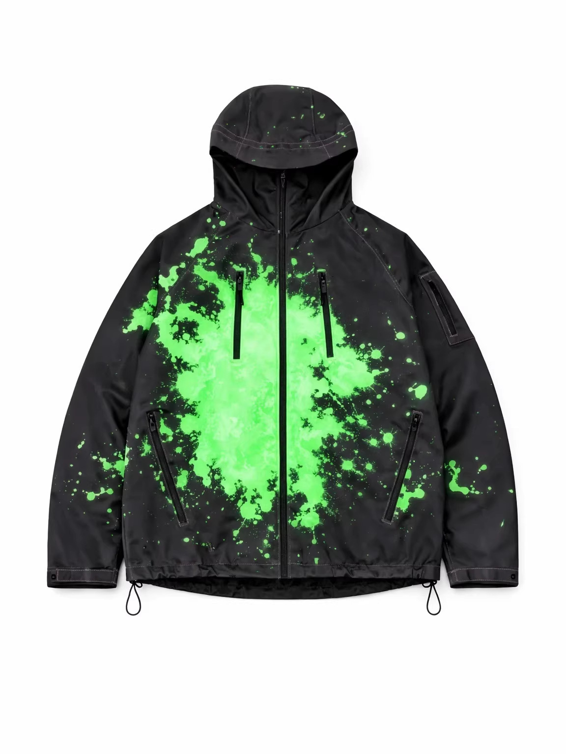 Men’s Color Changing Thermochromic Waterproof Jacket – Hooded Windproof Outdoor Windbreaker