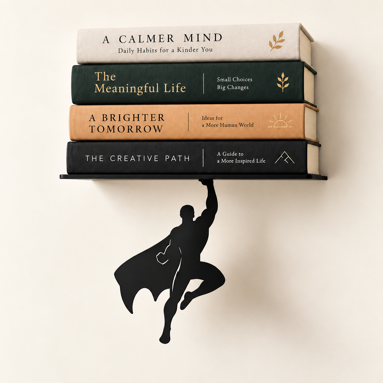 Superhero Floating Bookshelf Decoration – Creative Wall-Mounted Book Holder for Bedroom, Study & Home Decor