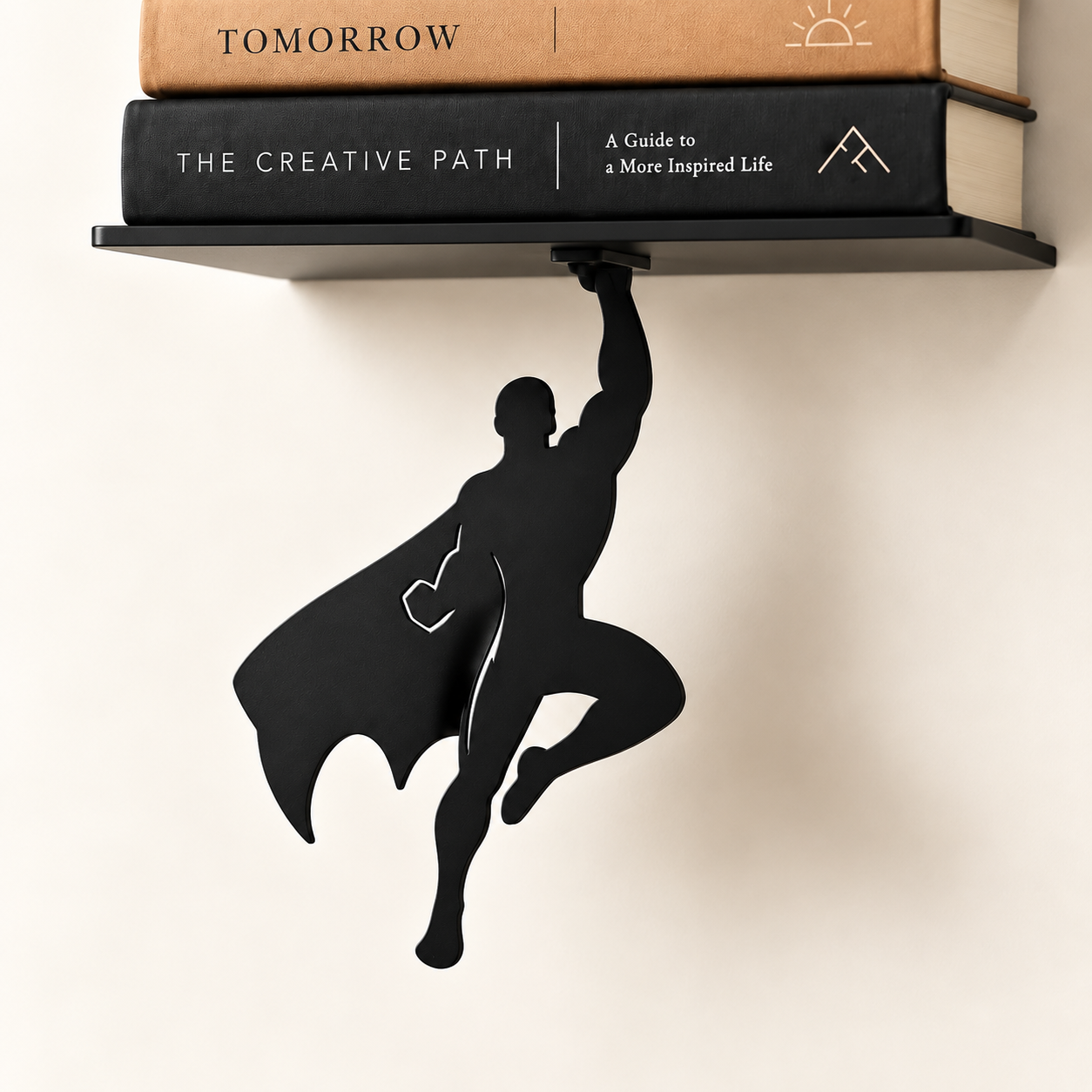 Superhero Floating Bookshelf Decoration – Creative Wall-Mounted Book Holder for Bedroom, Study & Home Decor