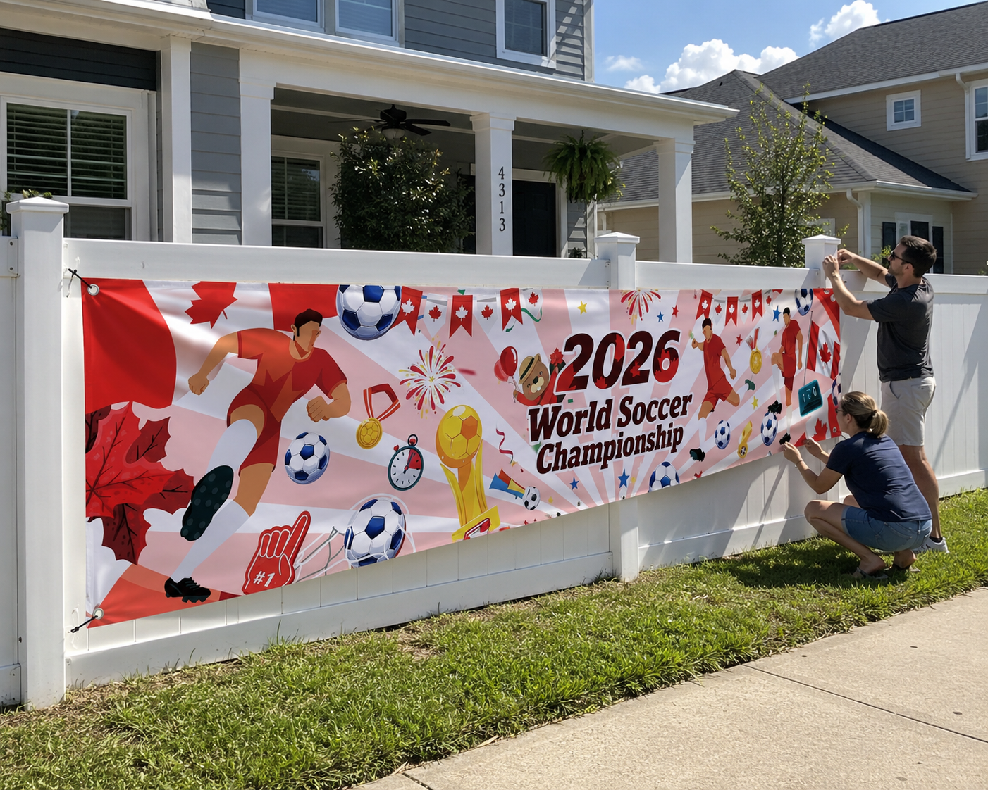 2026 Football-Themed Printed Banner