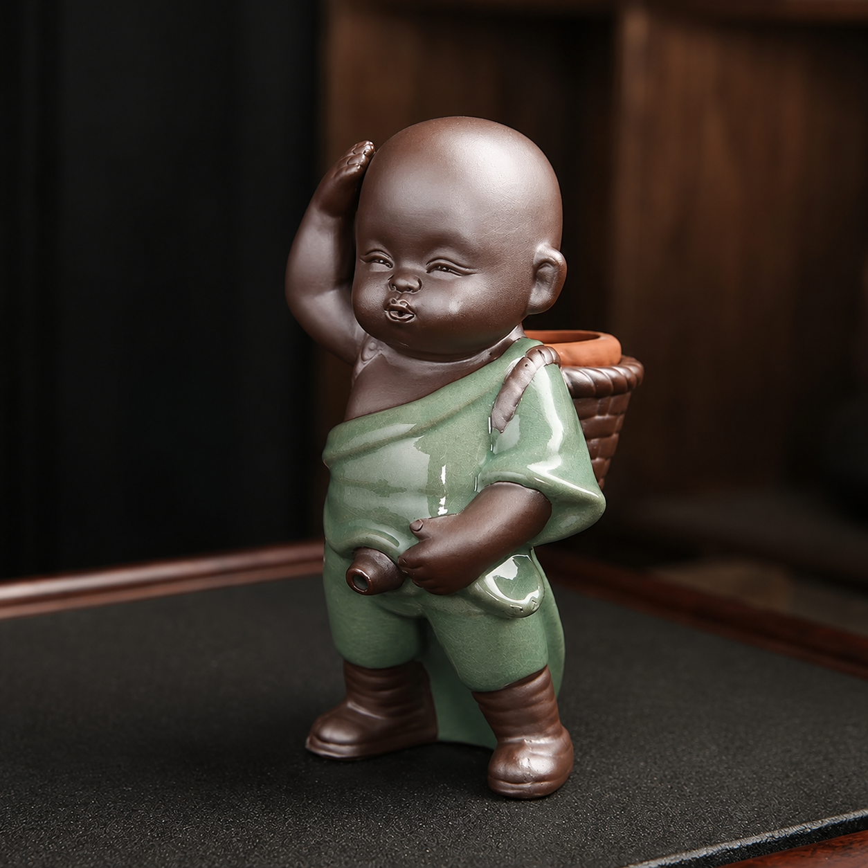 🎁 Handcrafted Little Monk Tea Pet Decoration