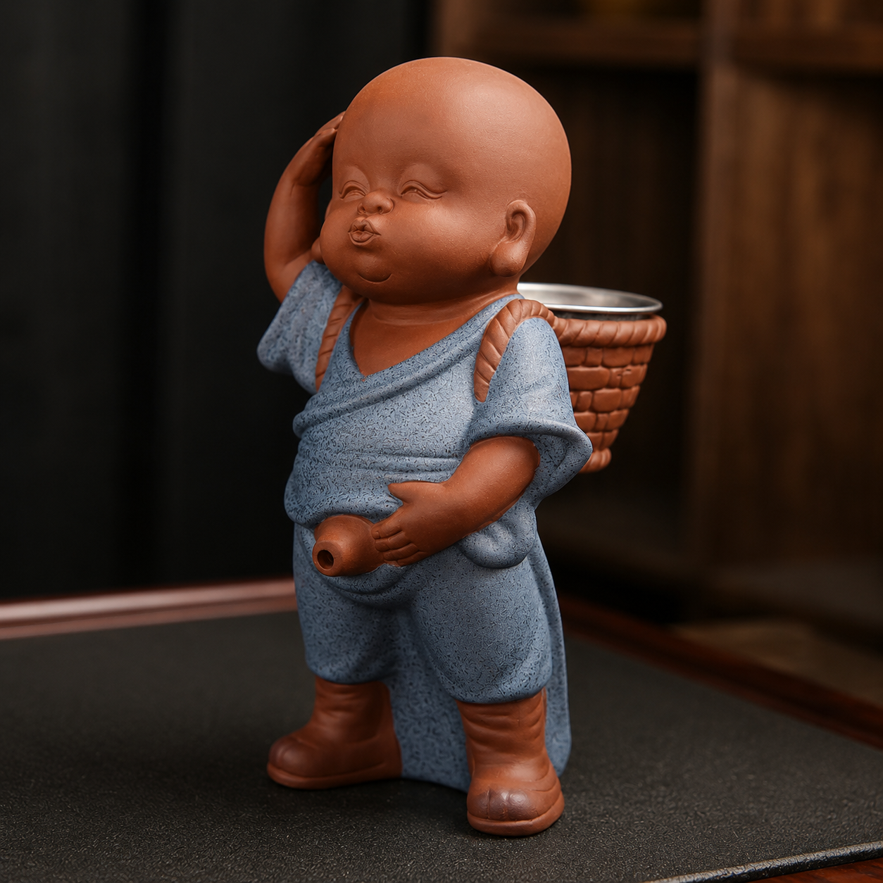 🎁 Handcrafted Little Monk Tea Pet Decoration
