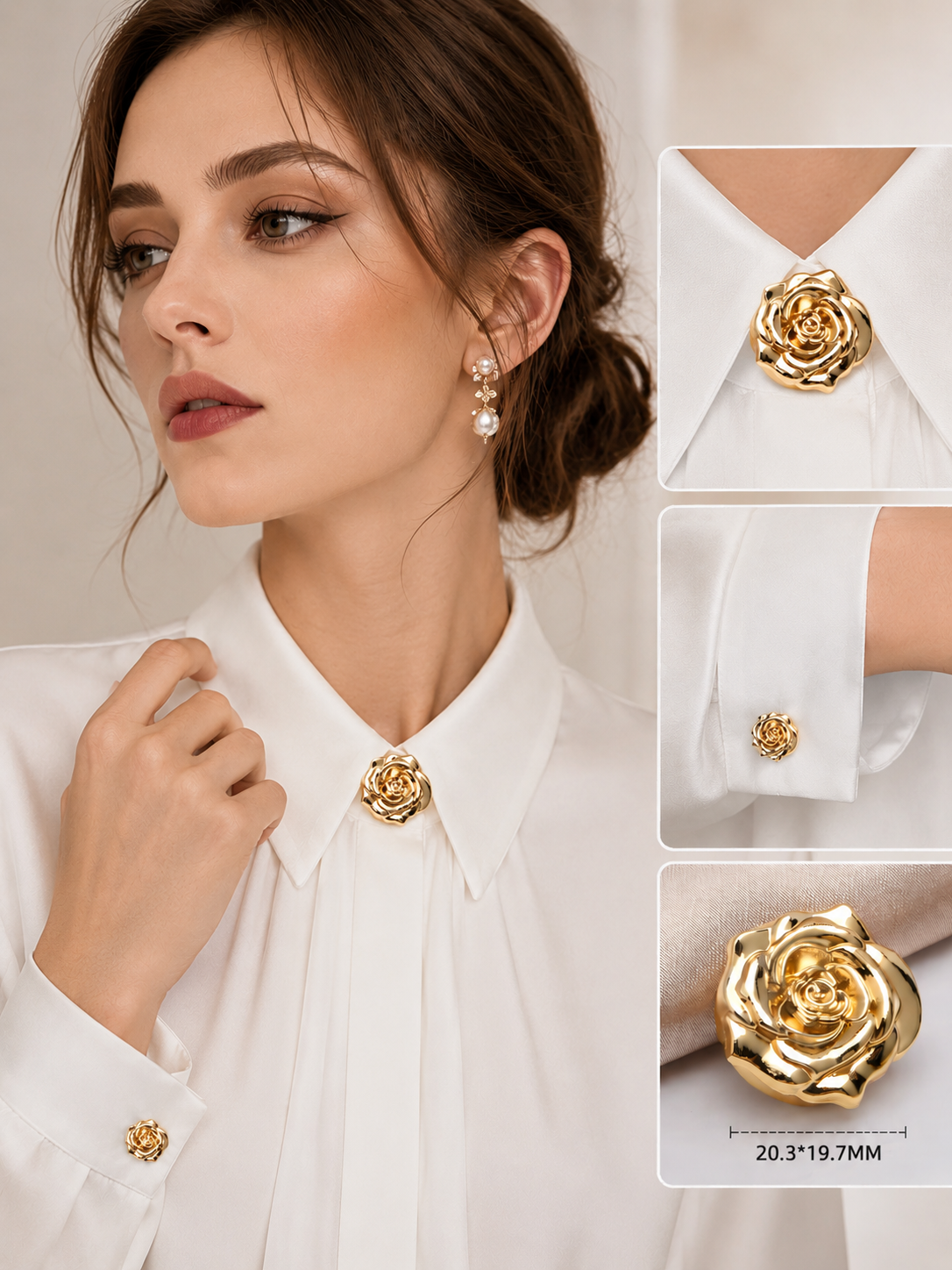 💎💎 Luxury Rhinestone & Pearl Shirt Clip Set