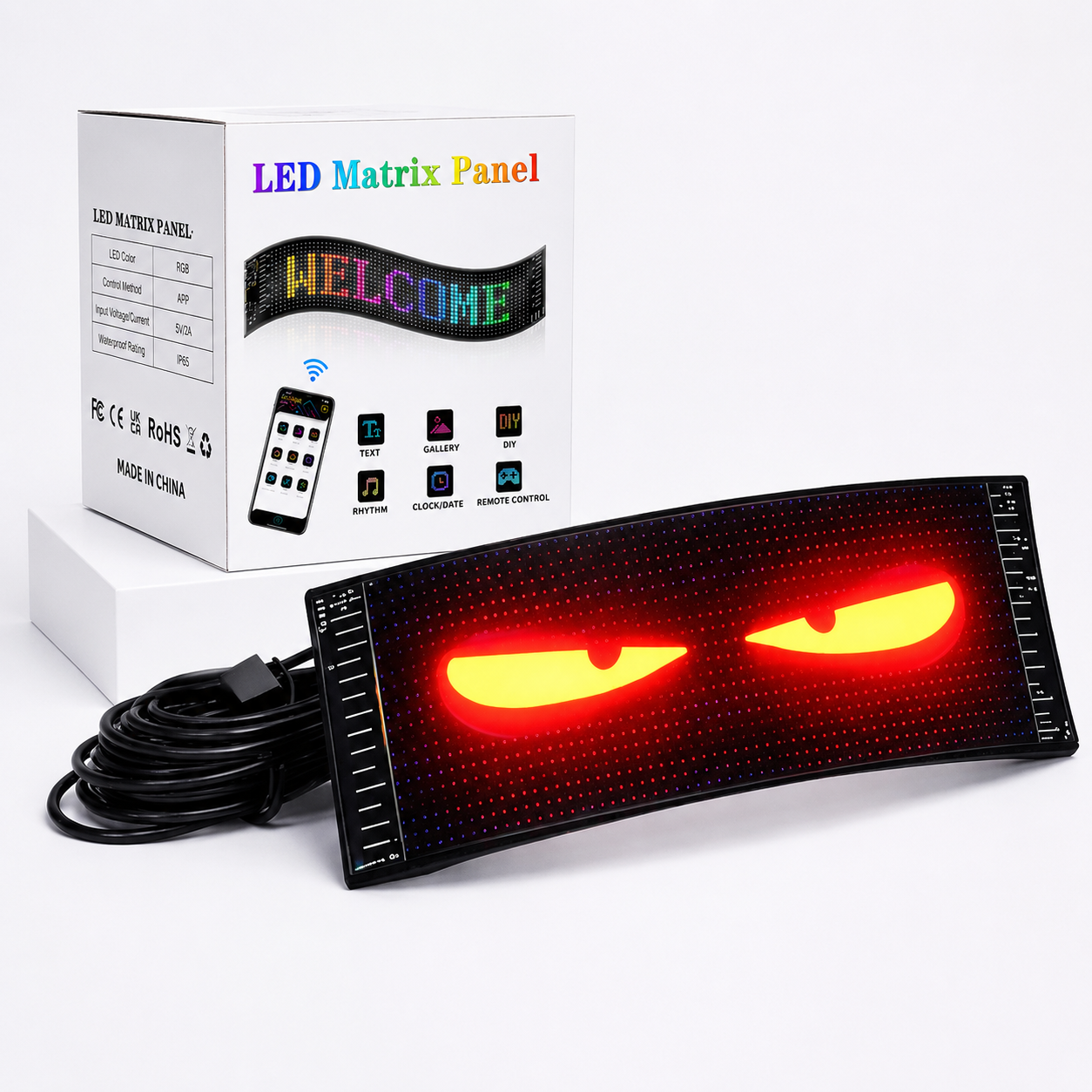 Programmable LED Matrix Sign for Cars – Waterproof Scrolling Display