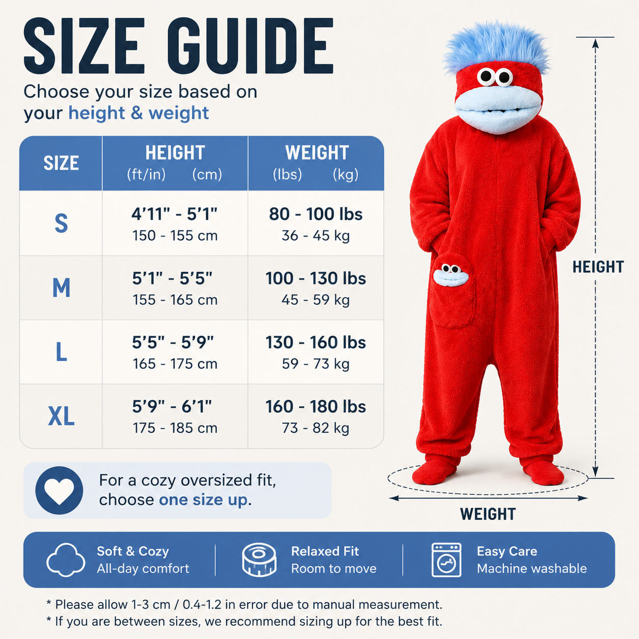 👹 Funny Big Mouth Monster Onesie Pajamas