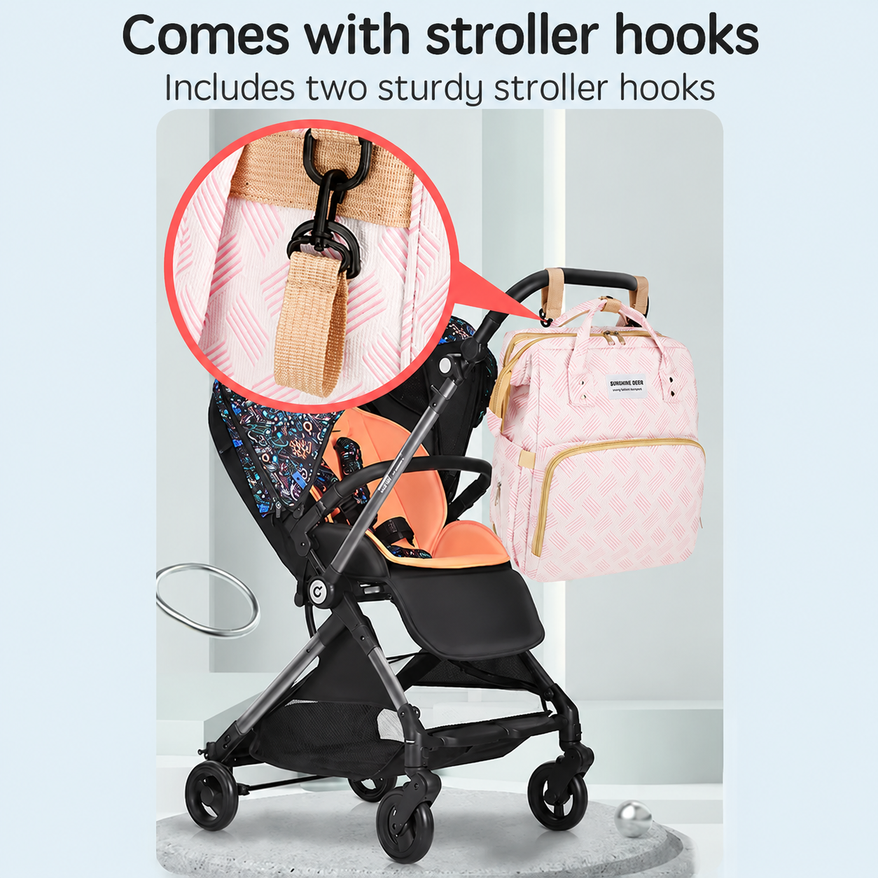 Foldable Baby Diaper Backpack with Changing Mat