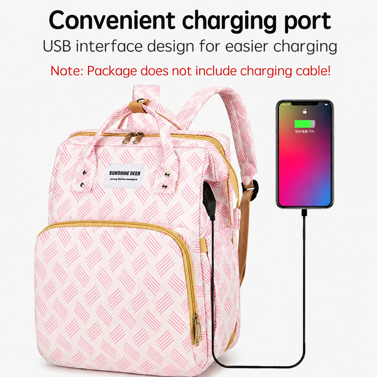 Foldable Baby Diaper Backpack with Changing Mat
