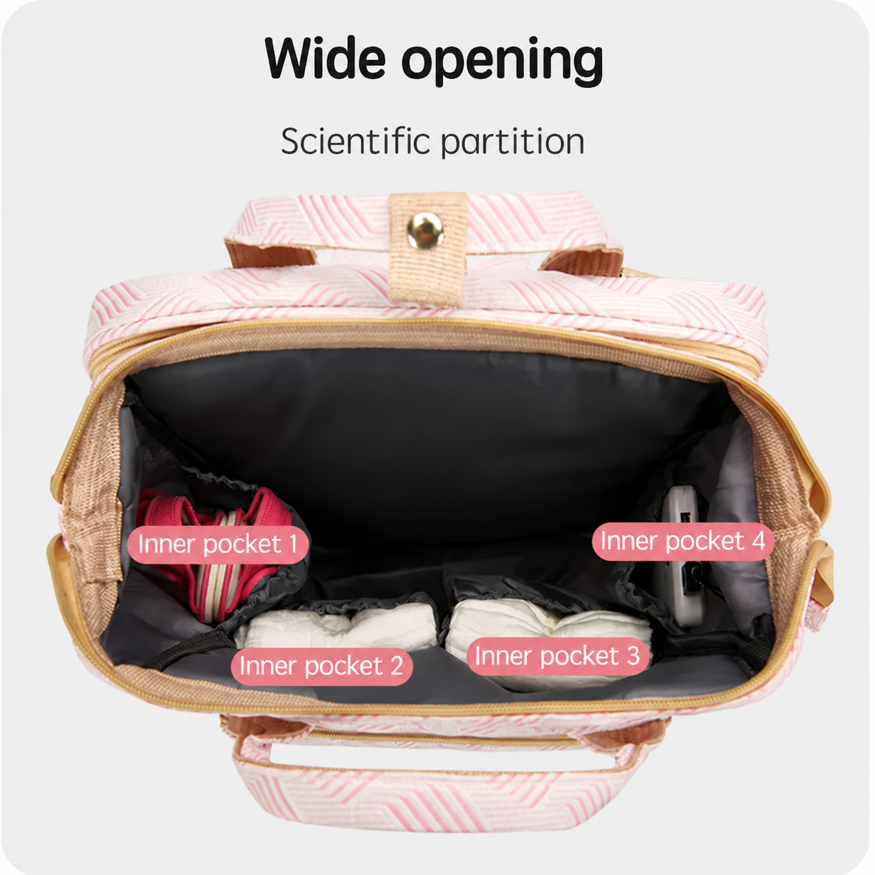 Foldable Baby Diaper Backpack with Changing Mat