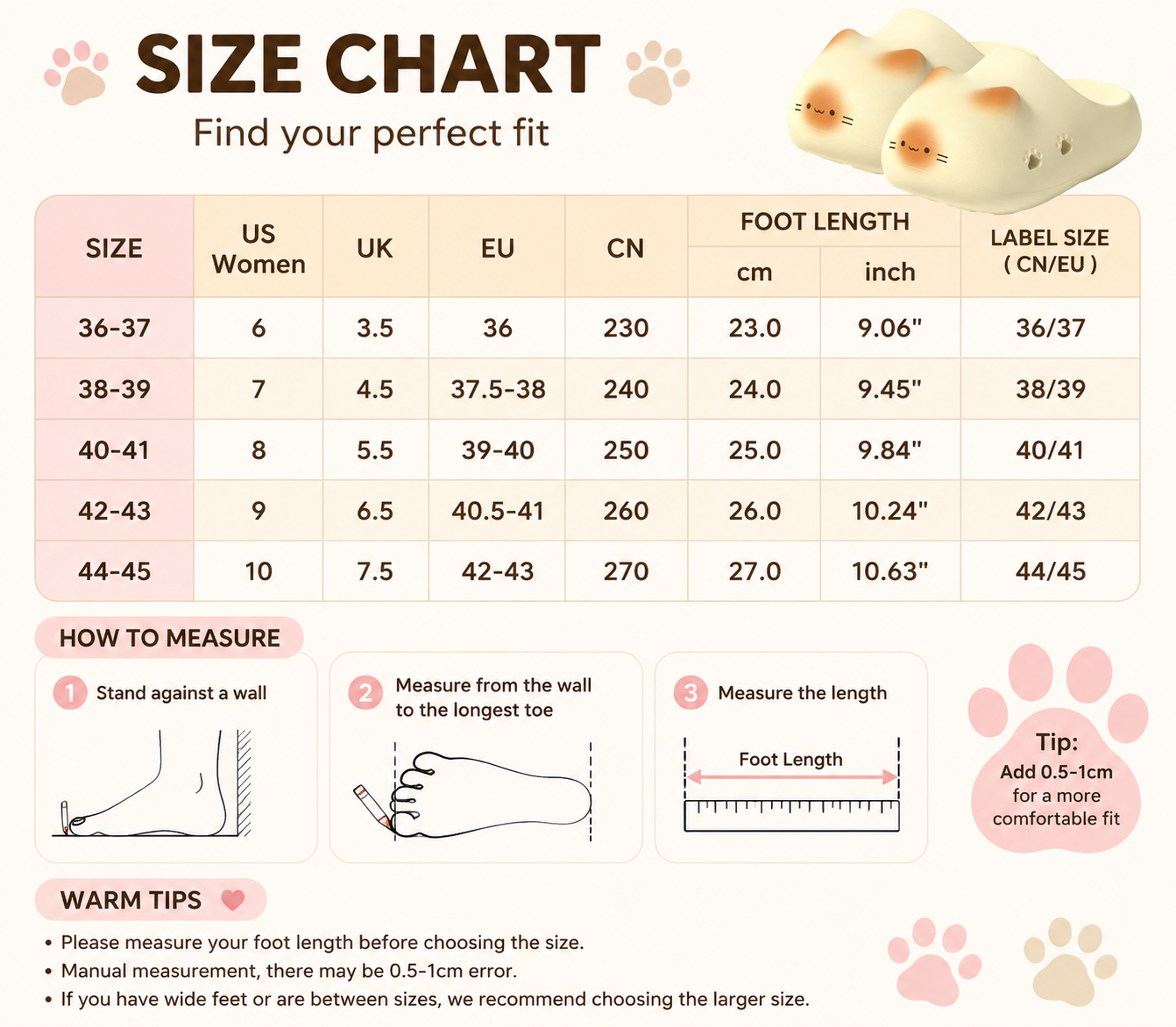 Kawaii Cat Paw Slippers 