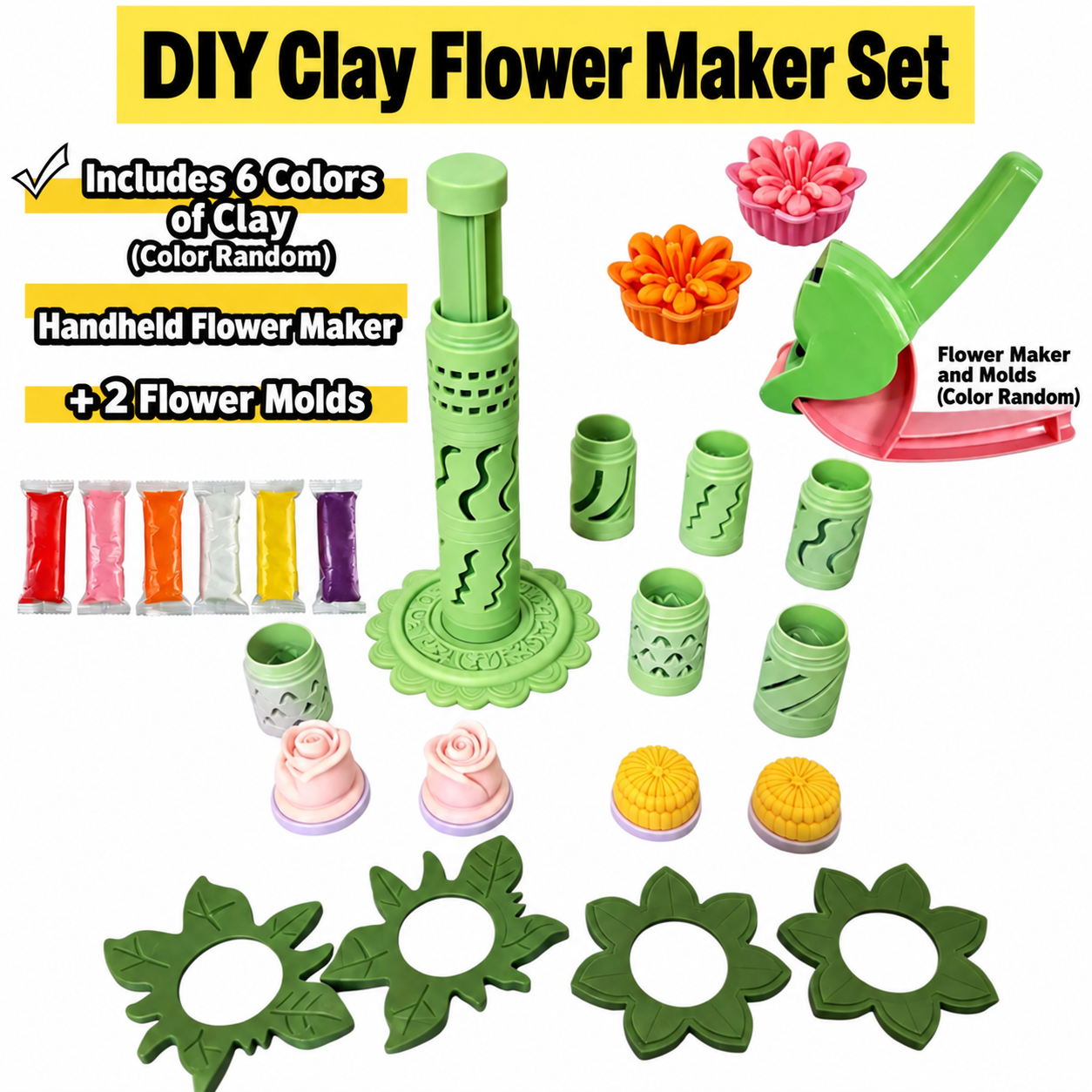 DIY Clay Flower Maker – Modular 3D Bloom Shaping Tool for Polymer & Modeling Clay