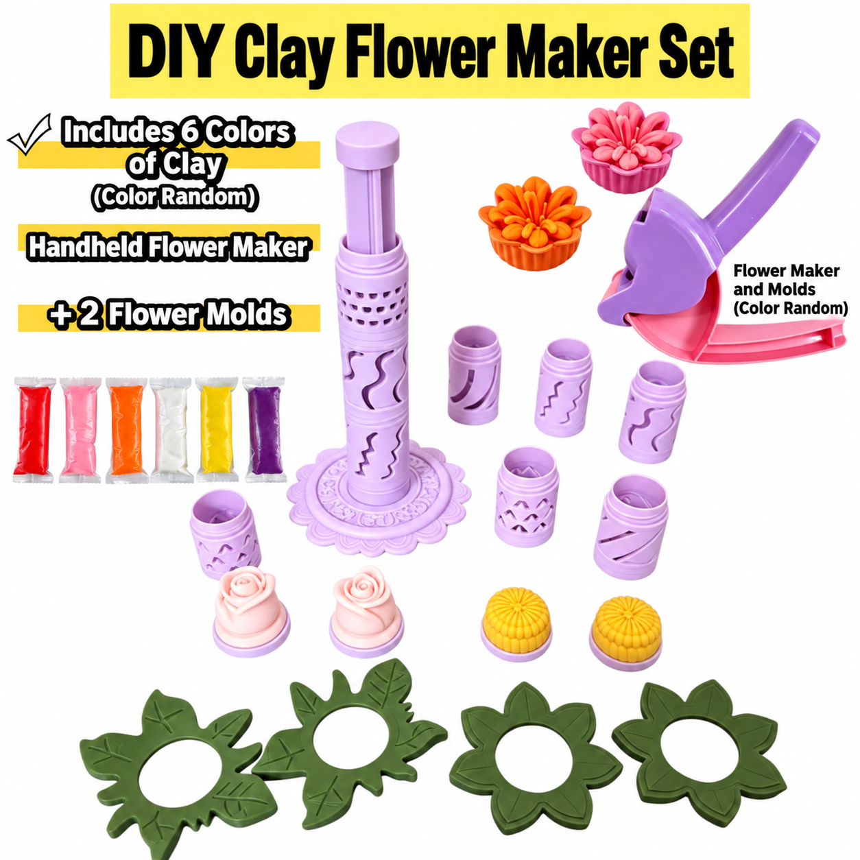 DIY Clay Flower Maker – Modular 3D Bloom Shaping Tool for Polymer & Modeling Clay