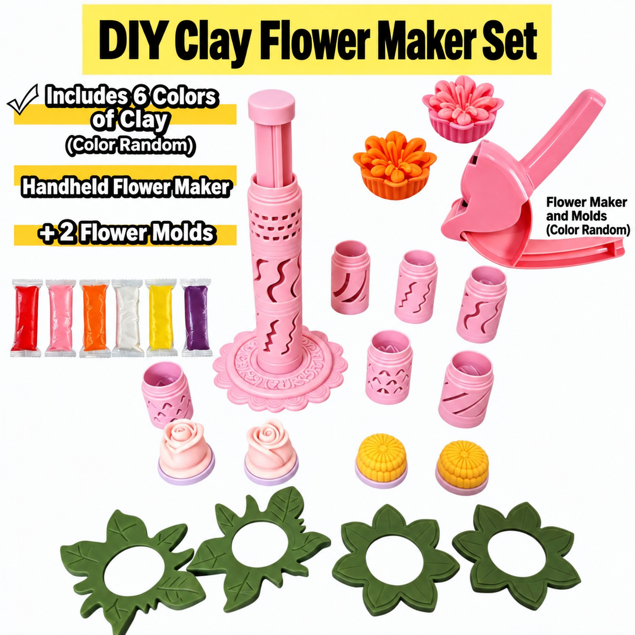 DIY Clay Flower Maker – Modular 3D Bloom Shaping Tool for Polymer & Modeling Clay
