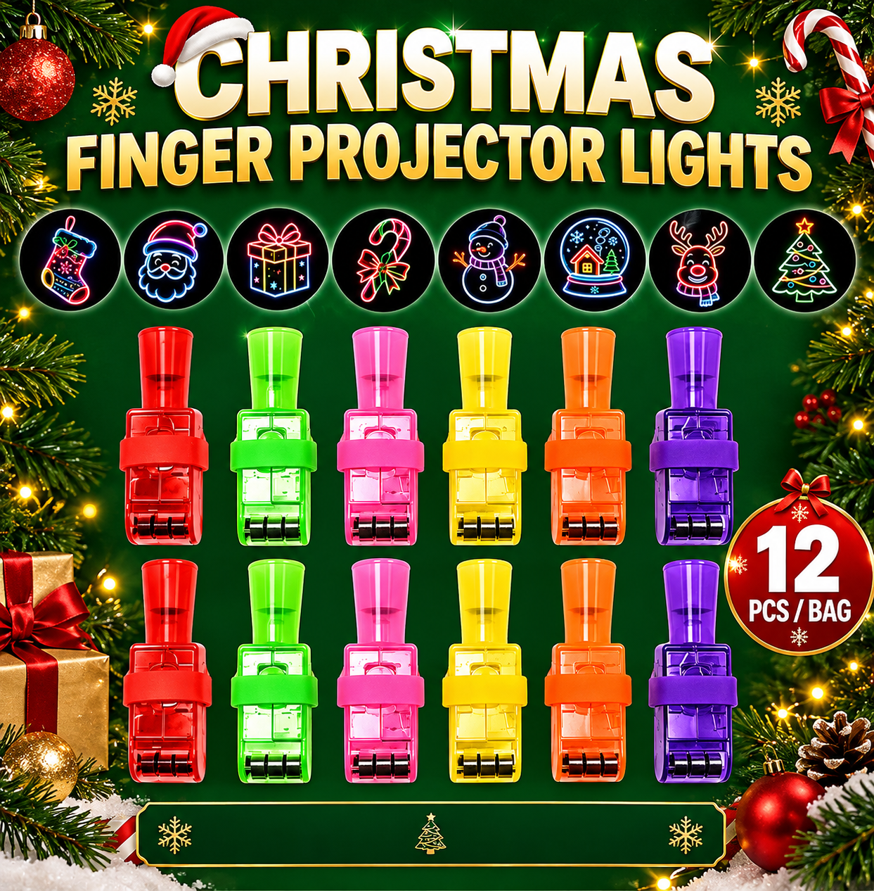 12PCS Halloween LED Finger Lights