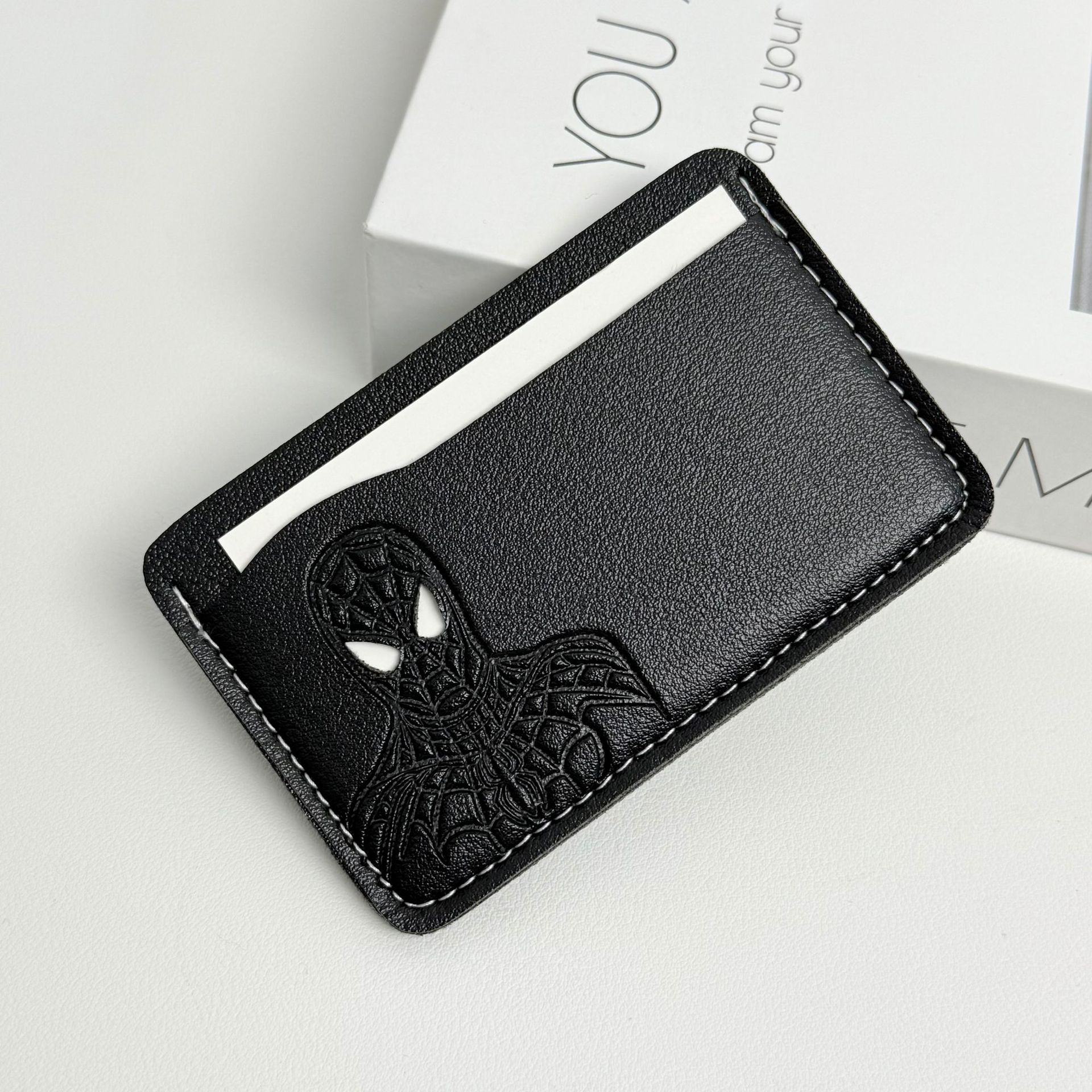 Personalized Leather Mask ID Card Holder Wallet