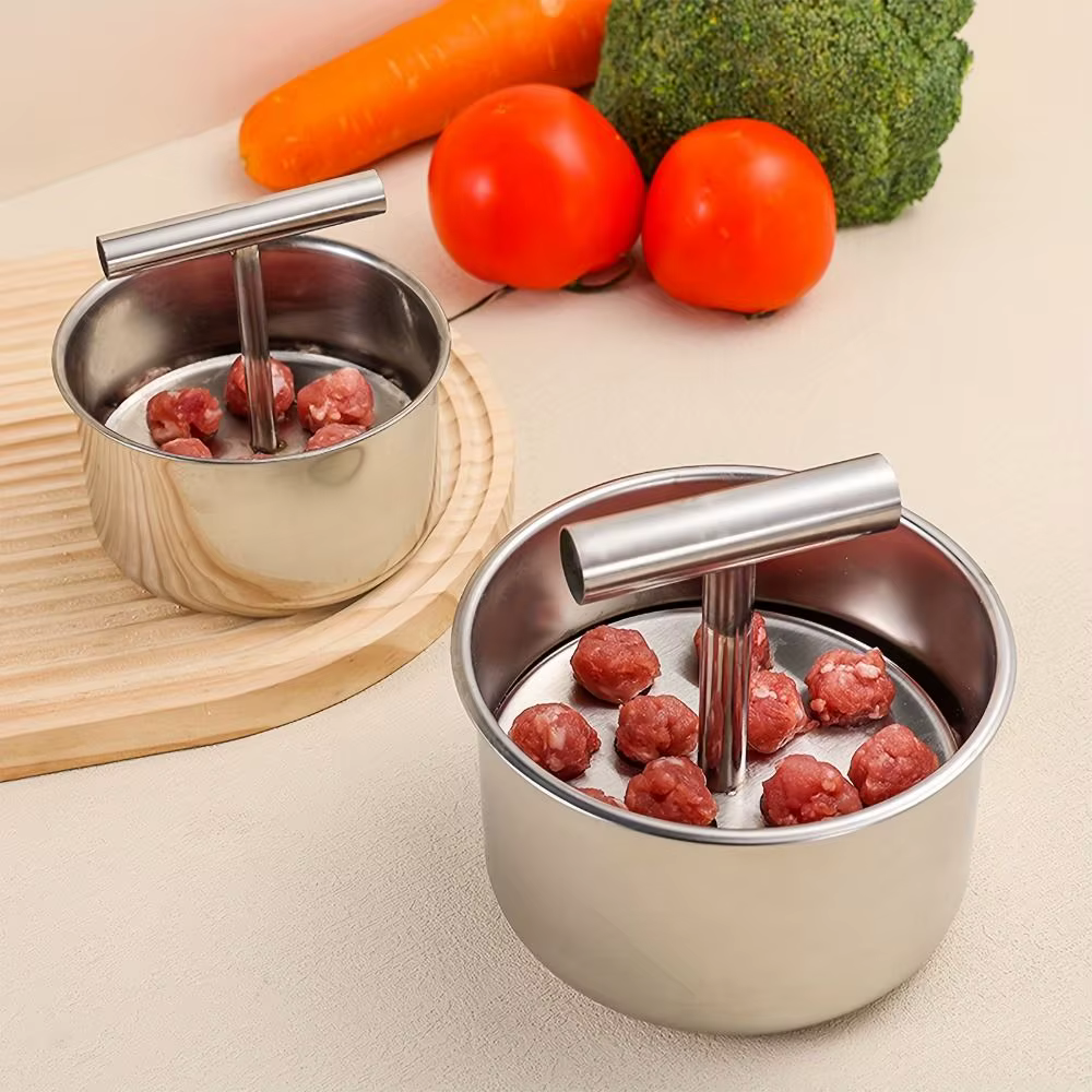Stainless Steel Hand Press Meatball Maker – Quick & Easy Meatball Molding Tool