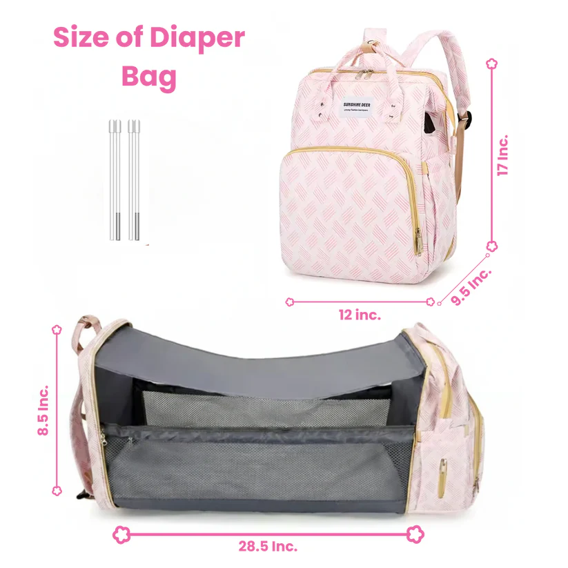 Foldable Baby Diaper Backpack with Changing Mat