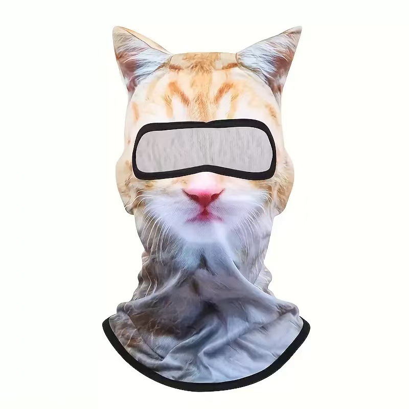 3D Cat Face Balaclava – Full Face Ski & Motorcycle Hood