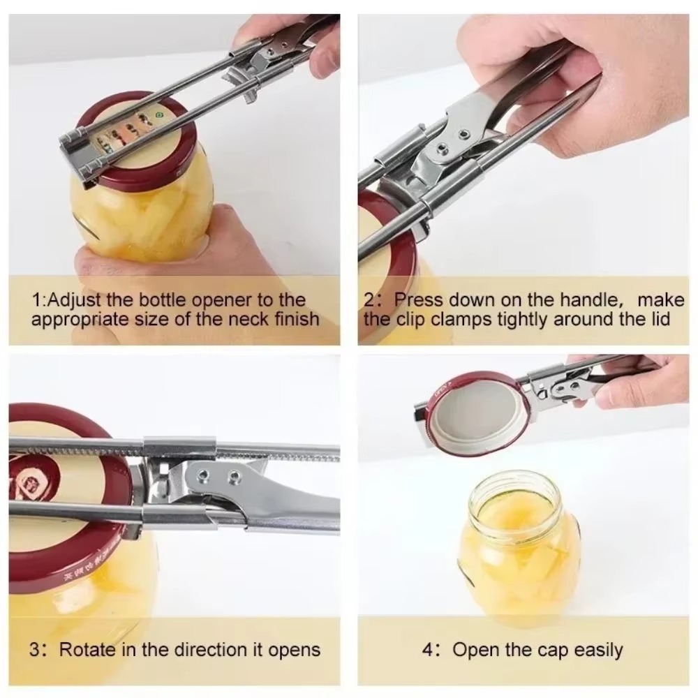Adjustable Stainless Steel Jar & Bottle Opener