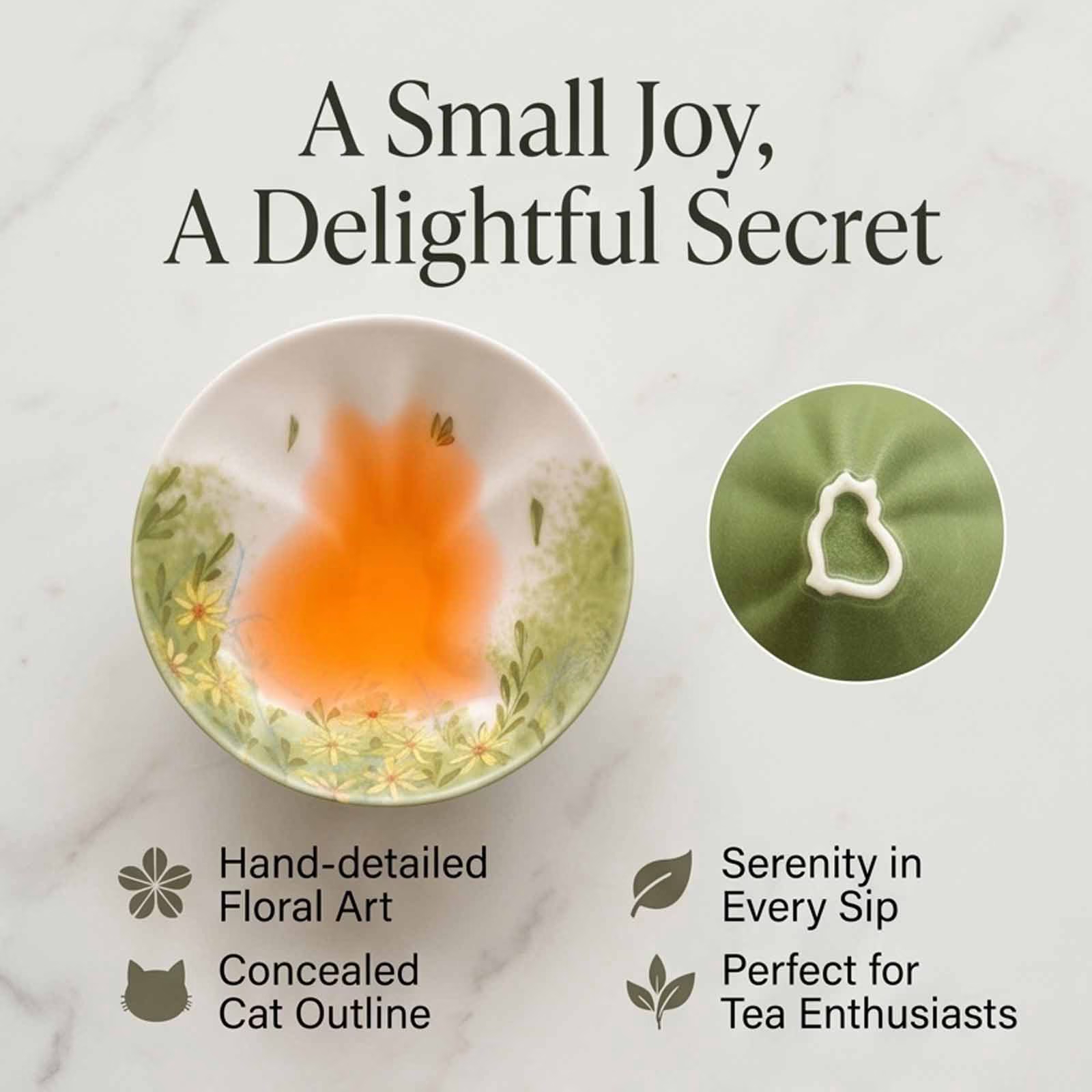 Handcrafted Hidden Surprise Ceramic Teacup