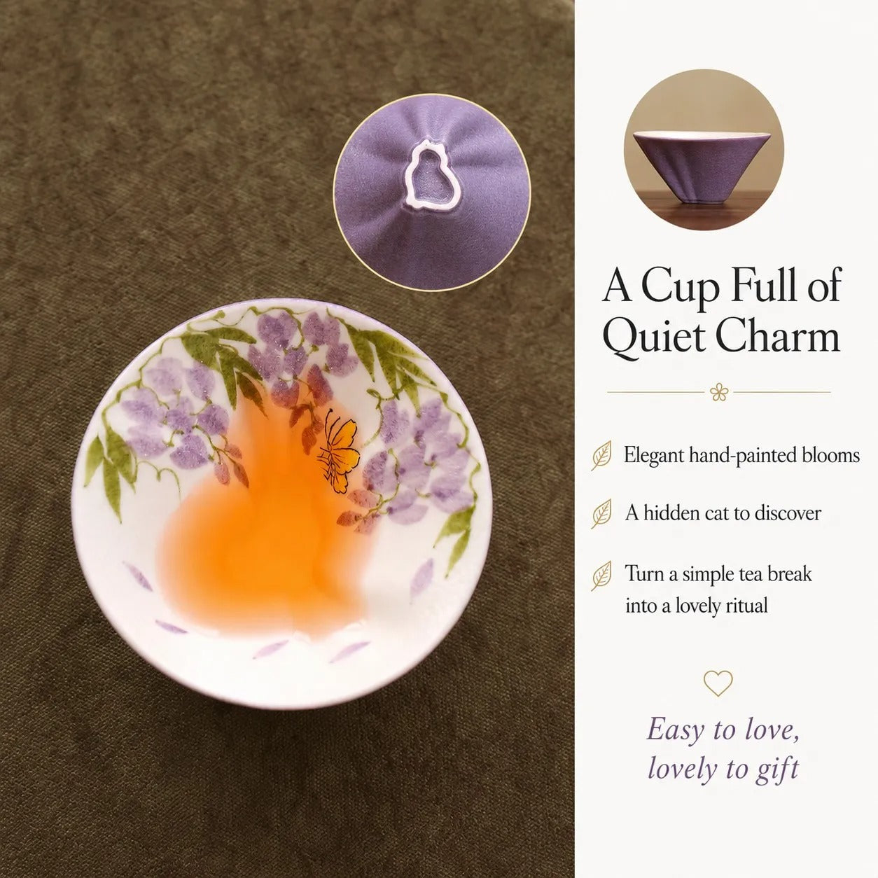 Handcrafted Hidden Surprise Ceramic Teacup