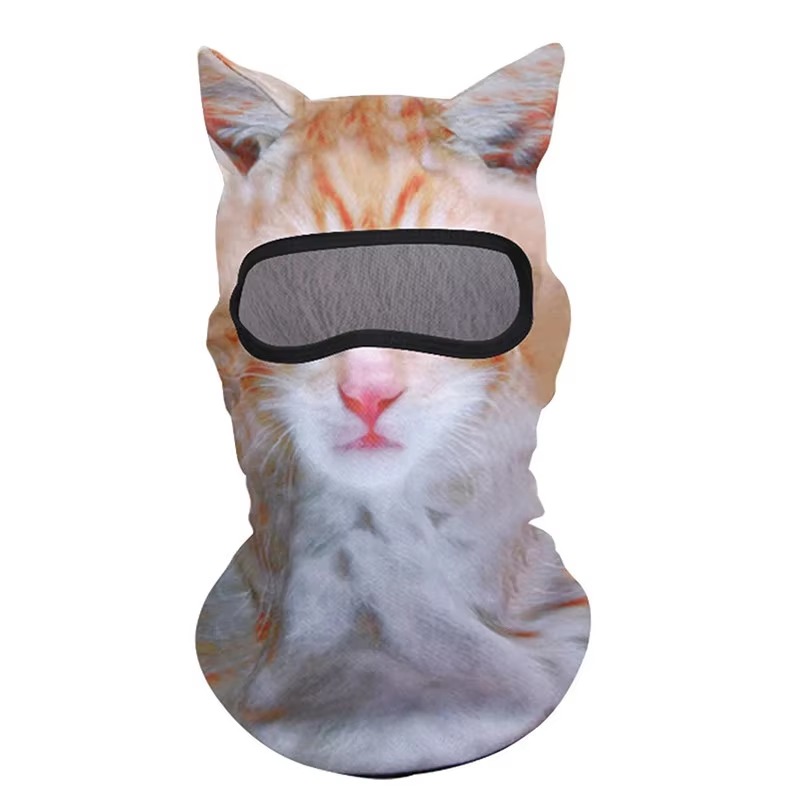 3D Cat Face Balaclava – Full Face Ski & Motorcycle Hood