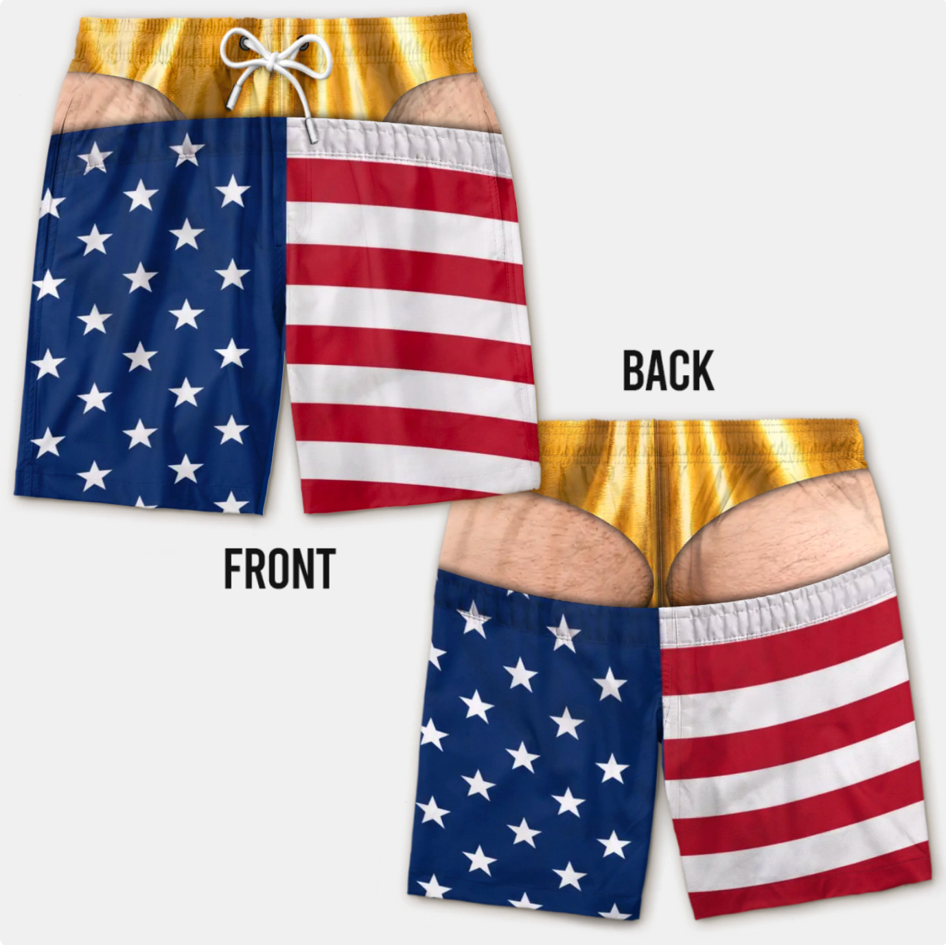 Funny Patriotic Men’s Swim Trunks
