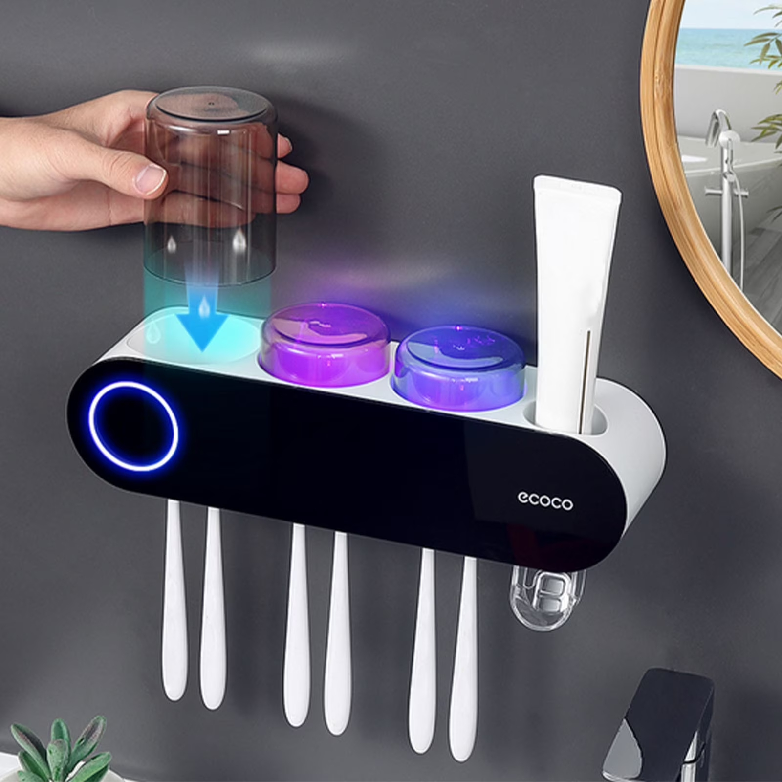 Smart UV Toothbrush Holder & Bathroom Organizer