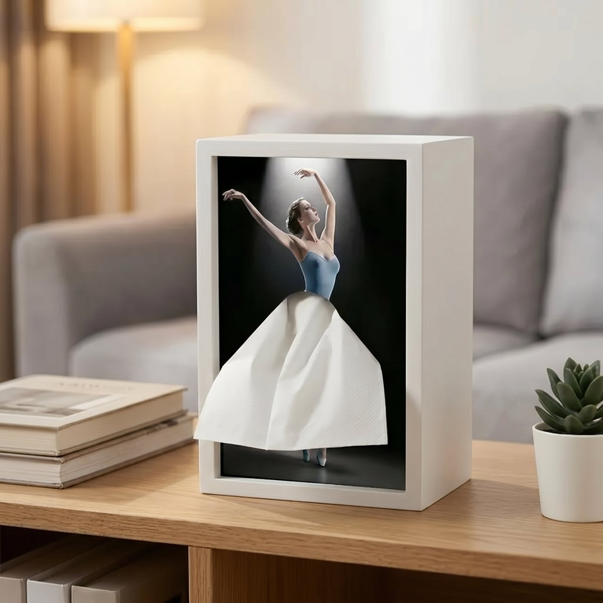 🩰 Ballerina Wooden Tissue Box Holder