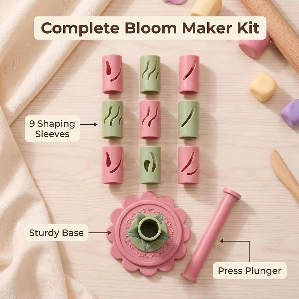 DIY Clay Flower Maker – Modular 3D Bloom Shaping Tool for Polymer & Modeling Clay