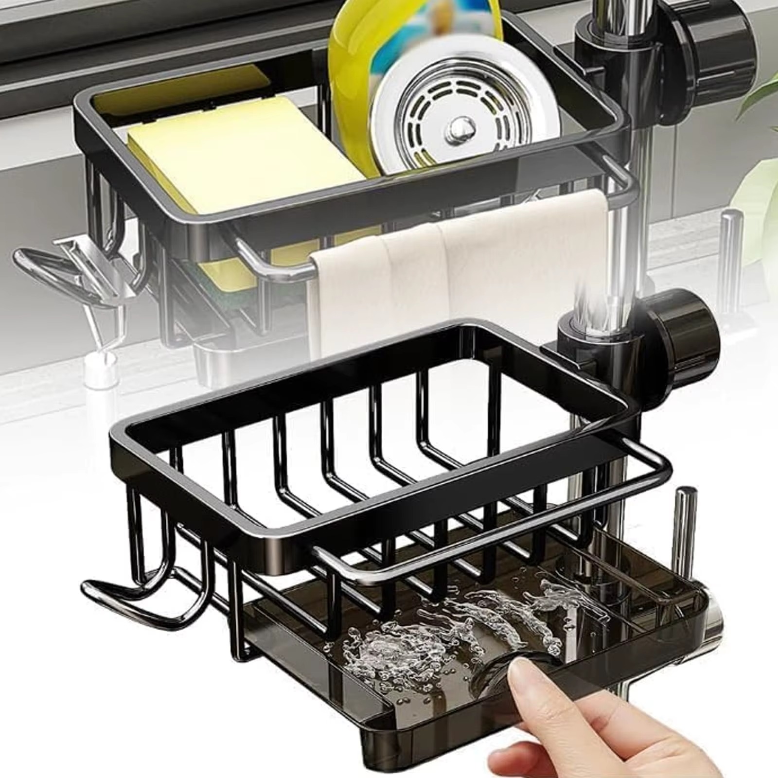 Space-Saving Sink Caddy with Drain Tray – Sponge & Soap Organizer