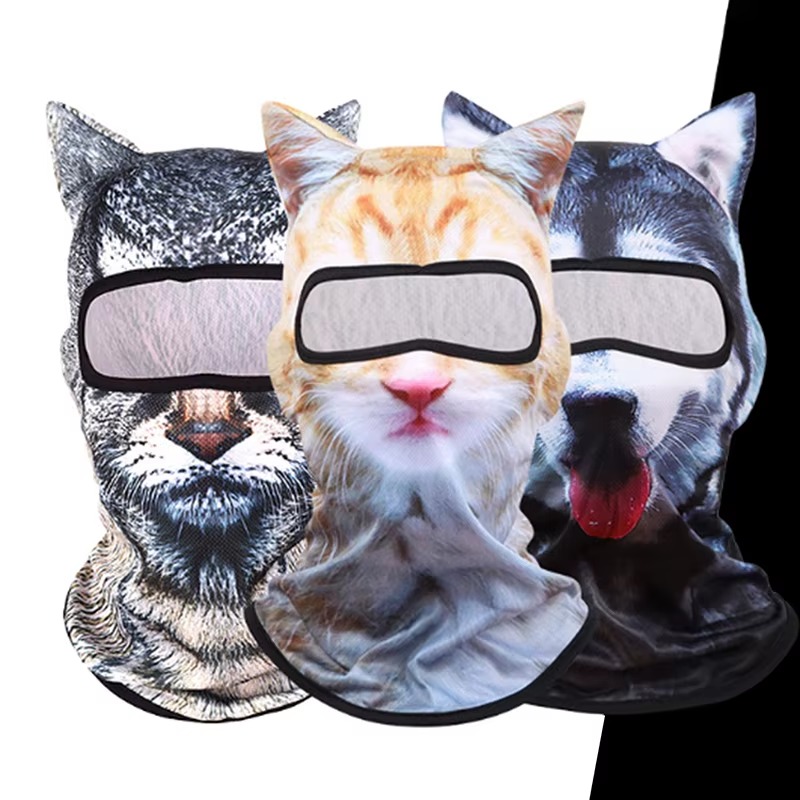 3D Cat Face Balaclava – Full Face Ski & Motorcycle Hood