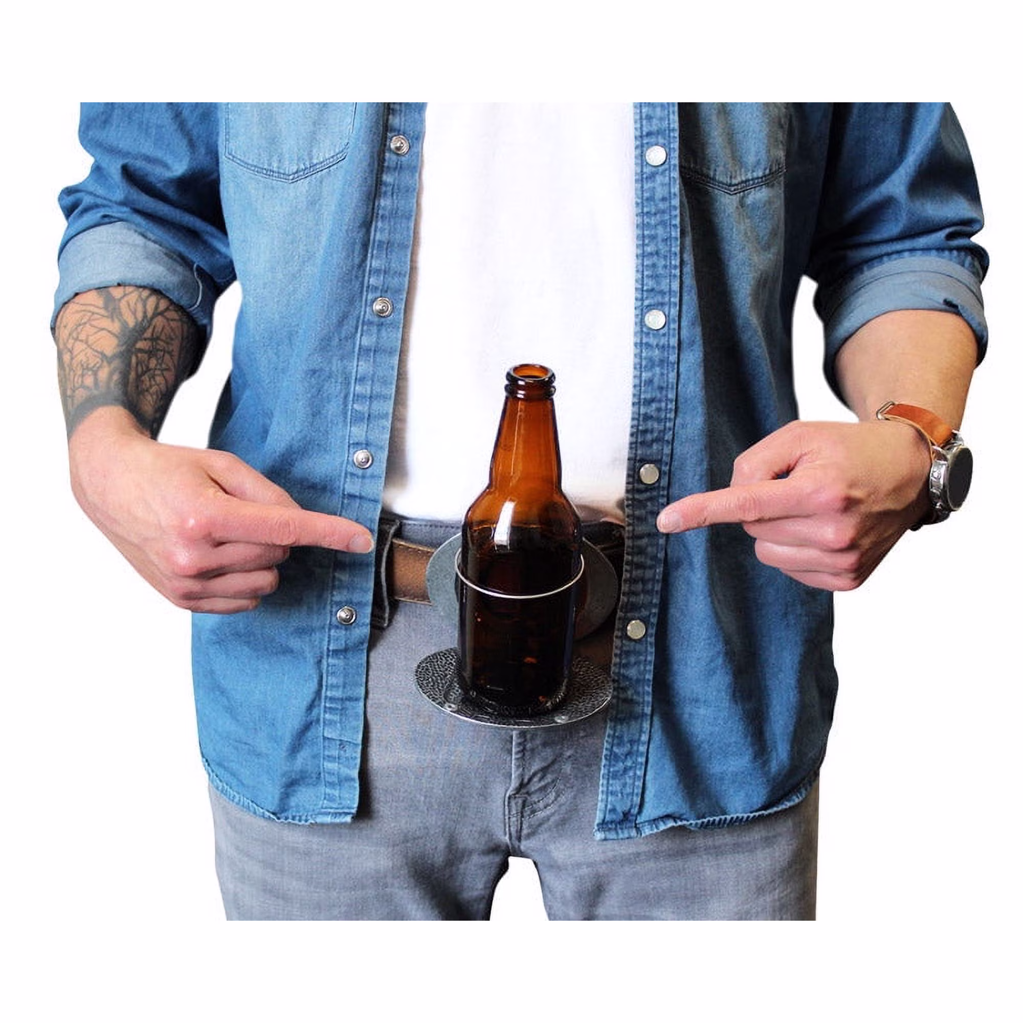 🤠 Texas Style Hands-Free Beverage Belt Buckle