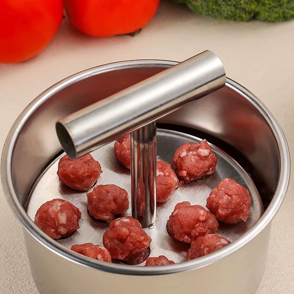 Stainless Steel Hand Press Meatball Maker – Quick & Easy Meatball Molding Tool